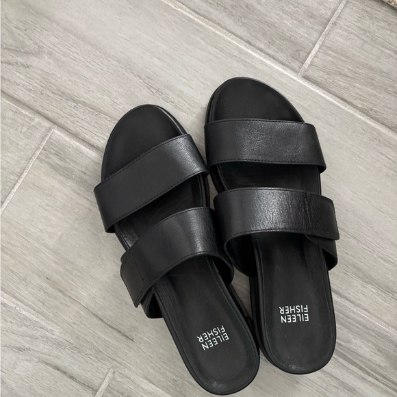 Eileen Fisher Dee Leather Slide Sandal size 7 1/2 - Picture 7 of 11